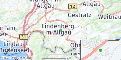 Google Map of Lindenberg im Allgäu