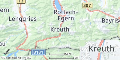 Google Map of Kreuth bei Tegernsee