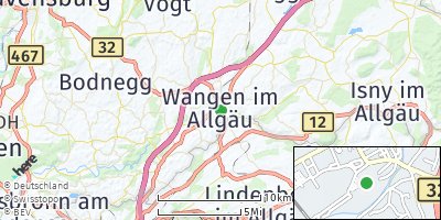 Google Map of Wangen im Allgäu