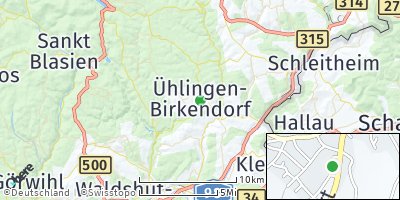 Google Map of Ühlingen-Birkendorf