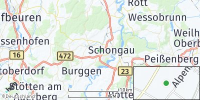 Google Map of Altenstadt bei Schongau