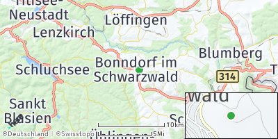 Google Map of Bonndorf im Schwarzwald