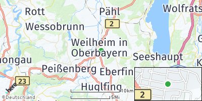 Google Map of Weilheim in Oberbayern