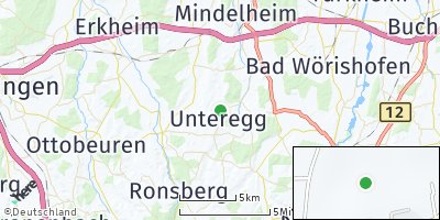 Google Map of Unteregg bei Mindelheim
