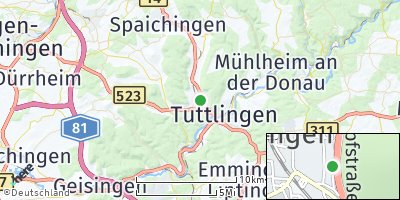 Google Map of Wurmlingen bei Tuttlingen