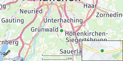 Google Map of Oberhaching bei München