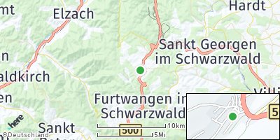 Google Map of Schönwald im Schwarzwald