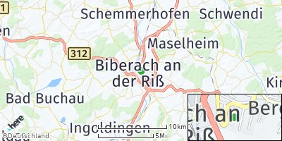 Google Map of Biberach an der Riß