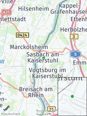 Here Map of Sasbach am Kaiserstuhl