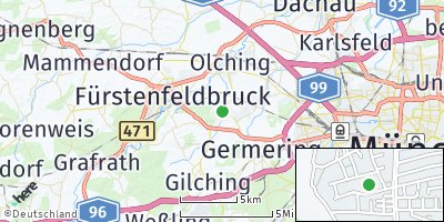 Google Map of Eichenau bei München