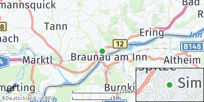 Google Map of Simbach am Inn