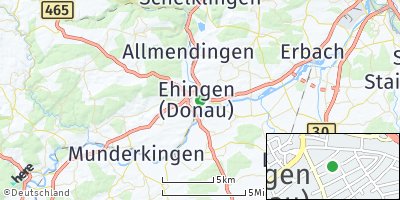 Google Map of Ehingen an der Donau