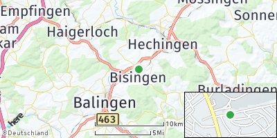 Google Map of Bisingen bei Hechingen