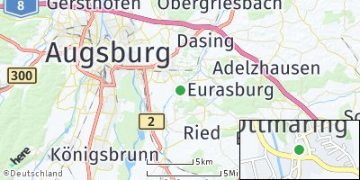 Google Map of Ottmaring bei Friedberg