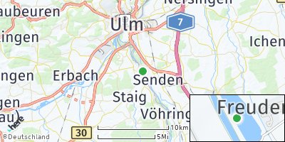 Google Map of Freudenegg an der Iller