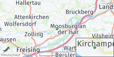 Google Map of Kirchamper an der Isar