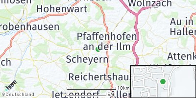 Google Map of Niederscheyern an der Ilm