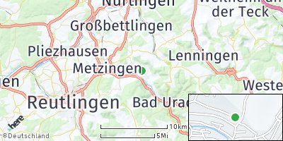 Google Map of Dettingen an der Erms