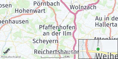 Google Map of Weihern an der Ilm