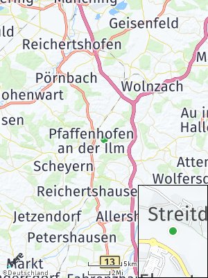 Here Map of Streitdorf an der Ilm