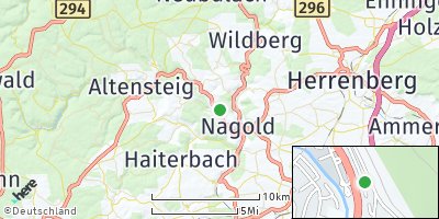 Google Map of Rohrdorf bei Nagold