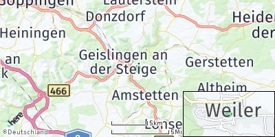 Google Map of Weiler ob Helfenstein