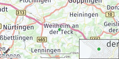 Google Map of Weilheim an der Teck