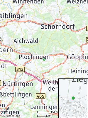 Here Map of Hochdorf bei Plochingen