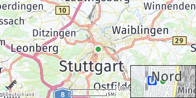 Google Map of Stuttgart-Nord