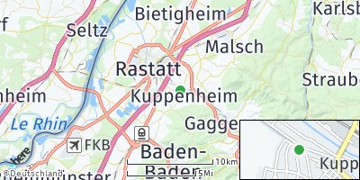 Google Map of Kuppenheim