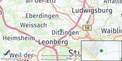 Google Map of Hirschlanden
