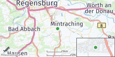 Google Map of Köfering bei Regensburg