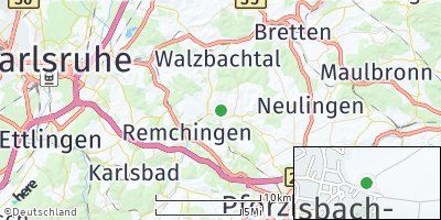 Google Map of Königsbach-Stein
