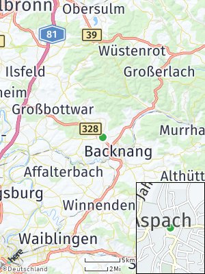 Here Map of Aspach bei Backnang