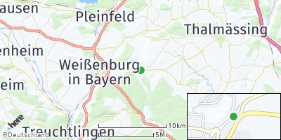 Google Map of Oberhochstatt in Bayern