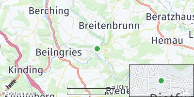 Google Map of Dietfurt an der Altmühl