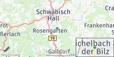 Google Map of Michelbach an der Bilz