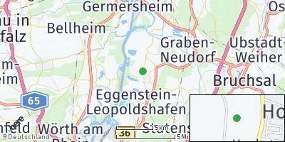Google Map of Linkenheim-Hochstetten