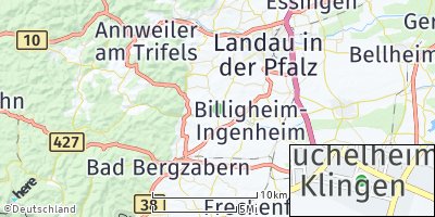Google Map of Heuchelheim-Klingen