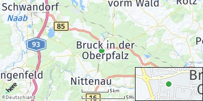 Google Map of Bruck in der Oberpfalz