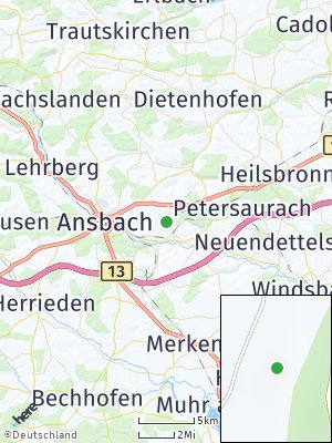 Here Map of Sachsen bei Ansbach