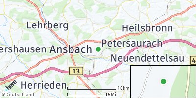 Google Map of Sachsen bei Ansbach