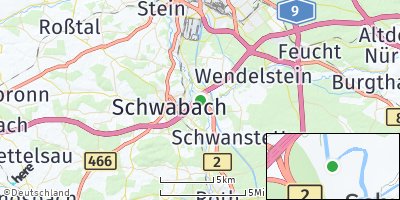 Google Map of Schwarzach bei Schwabach