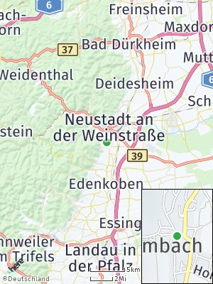 Here Map of Hambach an der Weinstraße