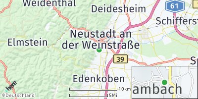 Google Map of Hambach an der Weinstraße
