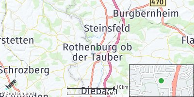 Google Map of Rothenburg ob der Tauber