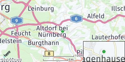 Google Map of Hagenhausen bei Nürnberg