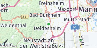 Google Map of Forst an der Weinstraße