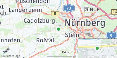 Google Map of Oberasbach bei Nürnberg