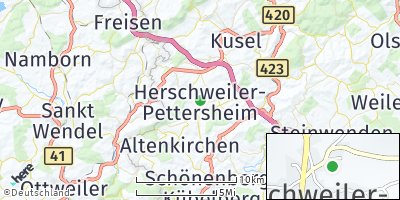 Google Map of Herschweiler-Pettersheim